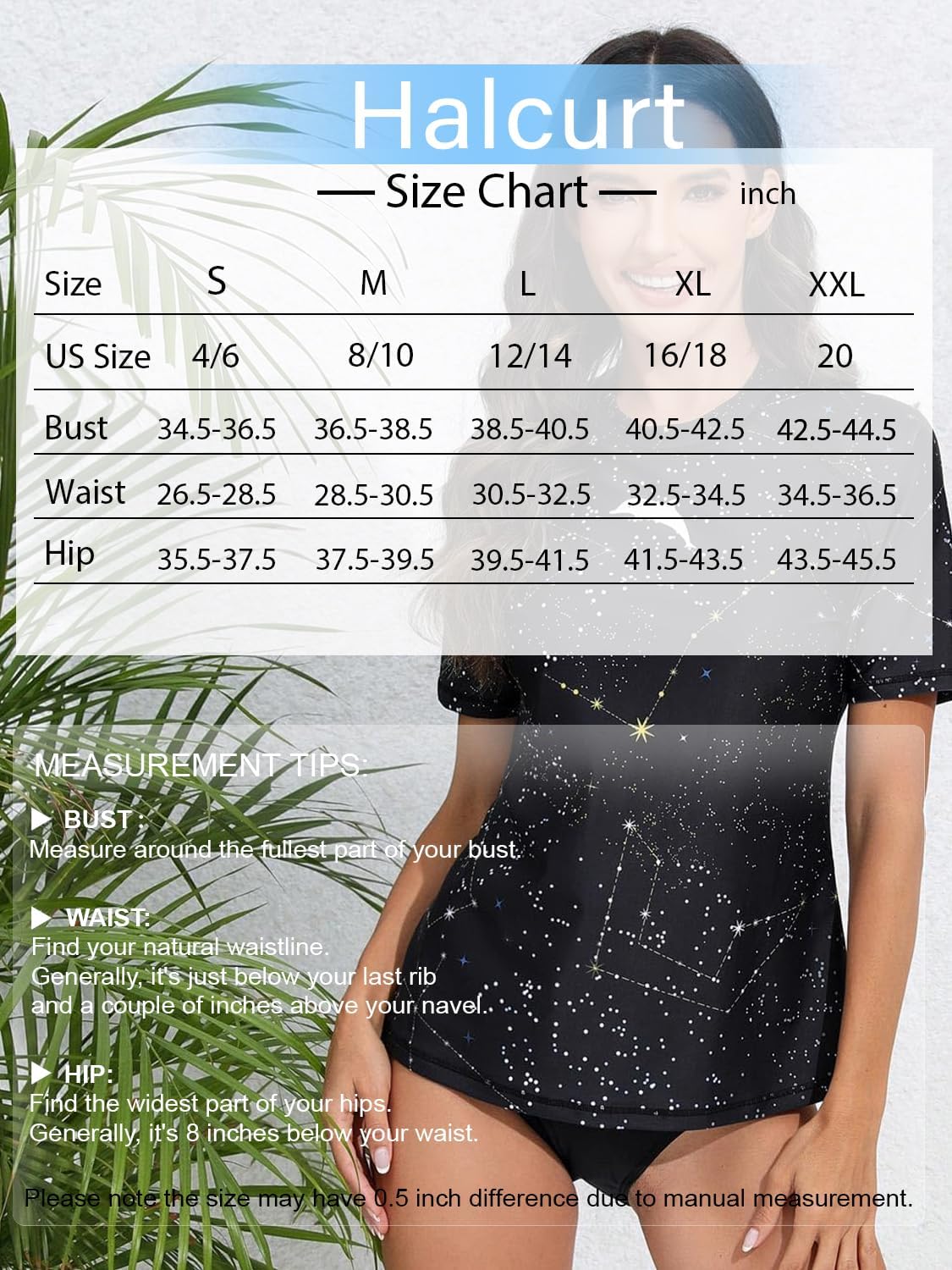 Halcurt Women's Short Sleeve Rash Guard Swimsuit Top with Built in Bra Swim Shirt UPF50+ Quick Dry Bathing Suit