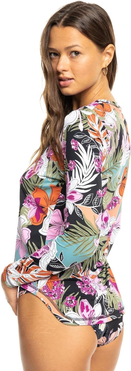 Roxy Women's Standard Rashguard – UPF 50, Surf, Hiking, Beach Volley, Workout, Yoga, Outdoor Activities Quick-Dry Swim Shirt