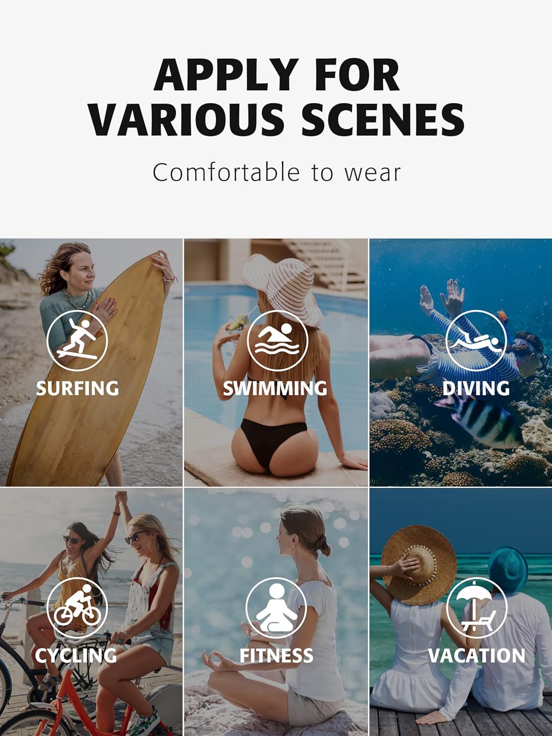 ATTRACO Women's Long Sleeve Rash Guard UV Sun Protection Zipper Gradient Swimsuit Top