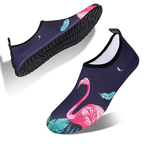 Flamingo Black Unisex Barefoot Beach Sand Socks