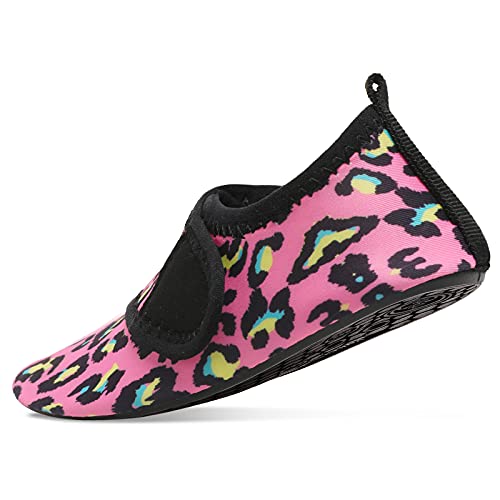 Pink Leopard Kids Water Barefoot Beach Socks