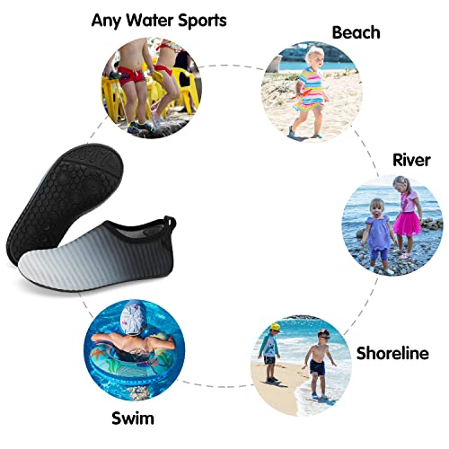 Black Gradient Kids Water Barefoot Beach Socks