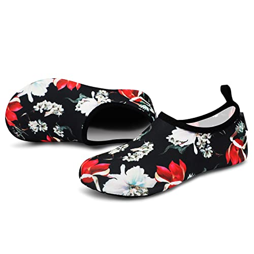 Flower Black Unisex Water Sports Beach Sand Socks