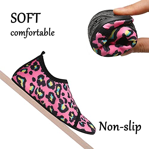 Pink Leopard Kids Water Barefoot Beach Socks