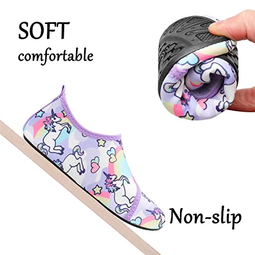 Unicorn Purple Kids Water Barefoot Beach Socks