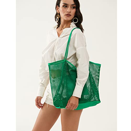 Mesh Beach Tote Womens Shoulder Handbag