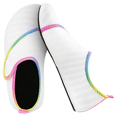 White Kids Water Barefoot Beach Socks