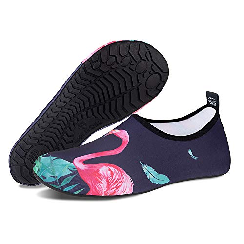 Flamingo Black Unisex Barefoot Beach Sand Socks