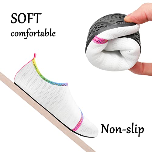 White Kids Water Barefoot Beach Socks