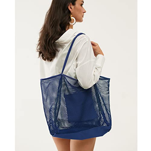 Mesh Beach Tote Womens Shoulder Handbag