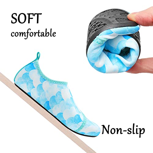 Mermaid Light Blue Kids Water Barefoot Beach Socks