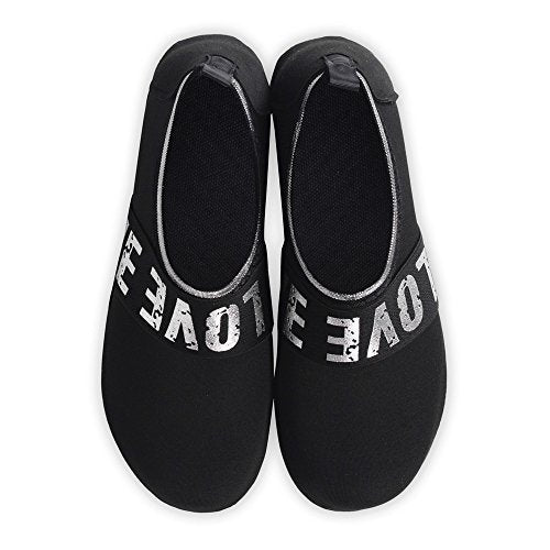 Silver Love Black Unisex Barefoot Beach Sand Socks