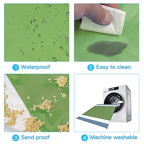 Blue Gray Lightweight Waterproof Sandproof Beach Blanket