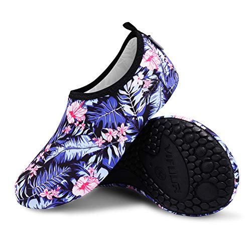 Blue Floral Leaf Unisex Water Sports Beach Sand Socks