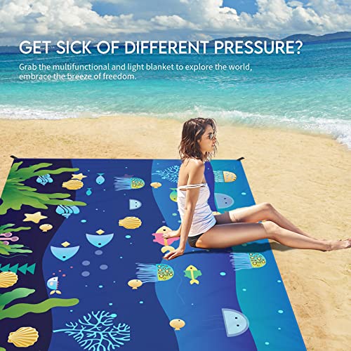 Sea Fish Lightweight Waterproof Sandproof Beach Blanket