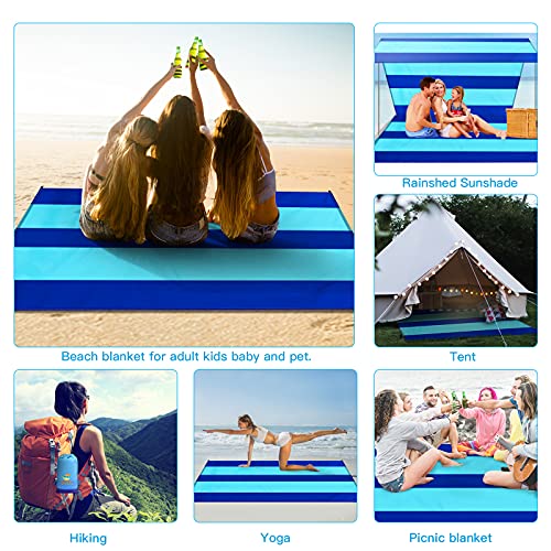 Blue Lightweight Waterproof Sandproof Beach Blanket