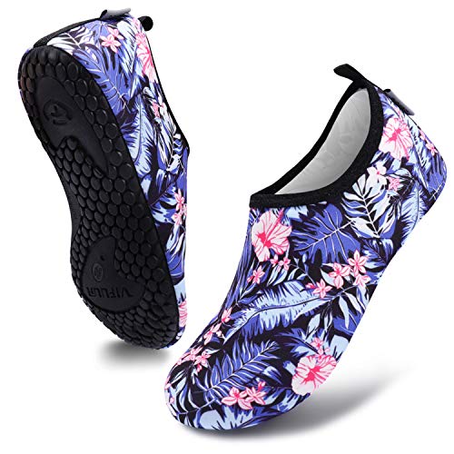 Blue Floral Leaf Unisex Water Sports Beach Sand Socks