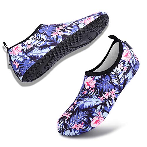 Blue Floral Leaf Unisex Water Sports Beach Sand Socks