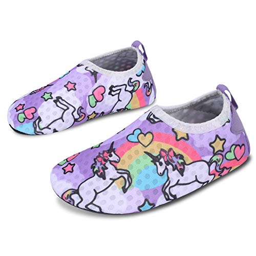Purple Unicorn Girls Water Barefoot Beach Socks