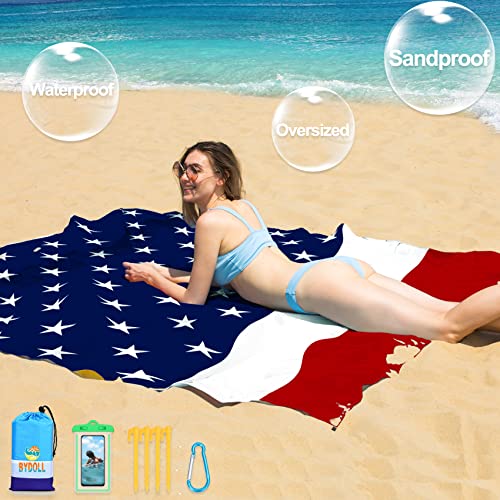 American Flag Lightweight Waterproof Sandproof Beach Blanket