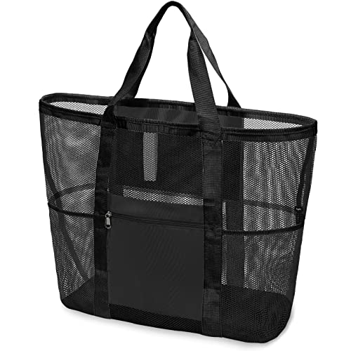 Foldable Mesh Beach Bag with 9-Pockets