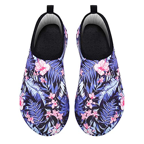 Blue Floral Leaf Unisex Water Sports Beach Sand Socks