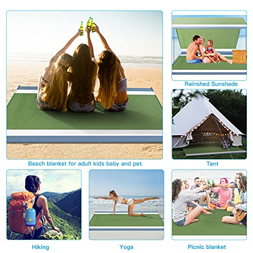 Blue Gray Lightweight Waterproof Sandproof Beach Blanket