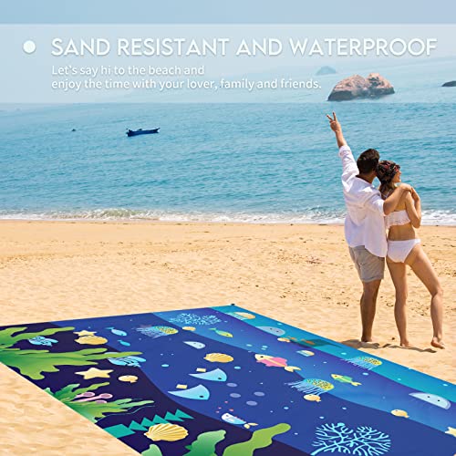Sea Fish Lightweight Waterproof Sandproof Beach Blanket
