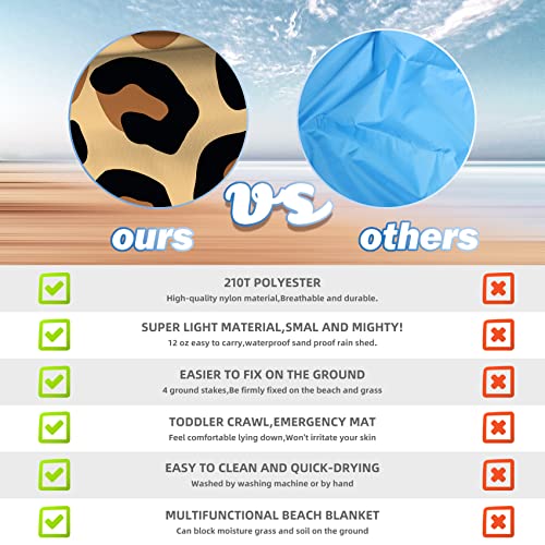 Leopard Lightweight Waterproof Sandproof Beach Blanket