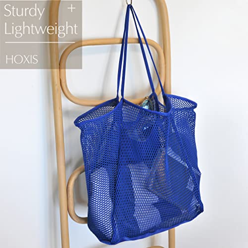 HOXIS Mesh Beach Tote Womens Shoulder Handbag (Klein Blue)