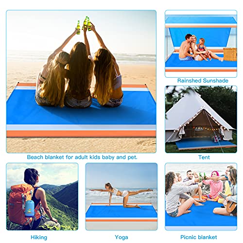 Blue Lightweight Waterproof Sandproof Beach Blanket