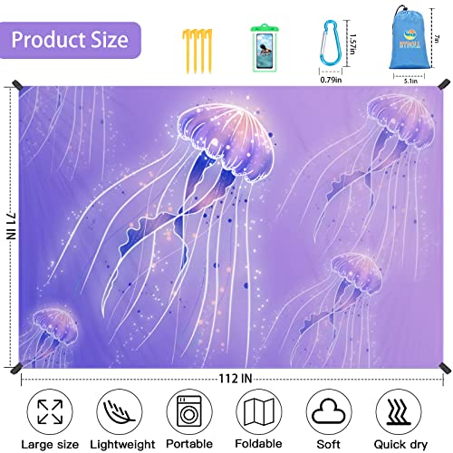 Jellyfish Lightweight Waterproof Sandproof Beach Blanket