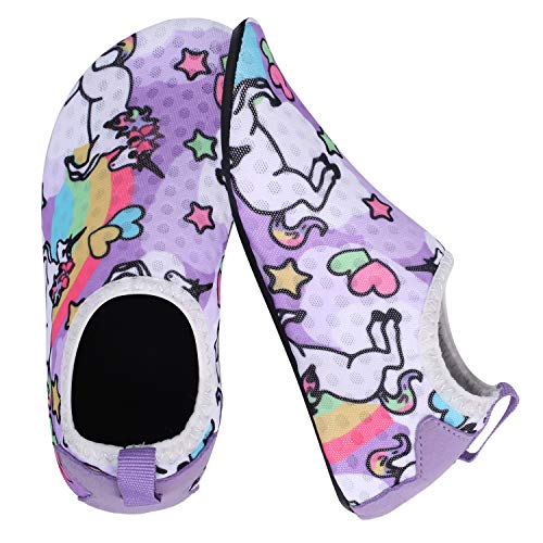 Purple Unicorn Girls Water Barefoot Beach Socks