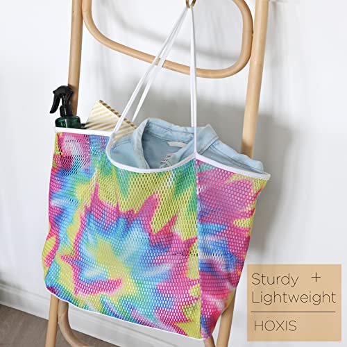 HOXIS Mesh Beach Tote Womens Shoulder Handbag (Tie Dye)