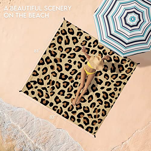 Leopard Lightweight Waterproof Sandproof Beach Blanket