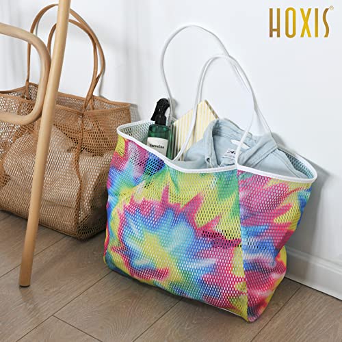 HOXIS Mesh Beach Tote Womens Shoulder Handbag (Tie Dye)