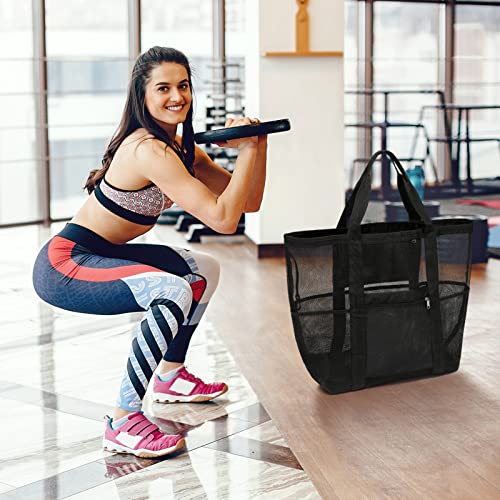 Foldable Mesh Beach Bag with 9-Pockets