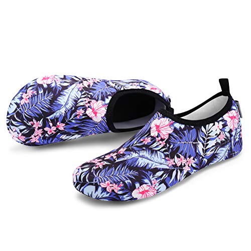 Blue Floral Leaf Unisex Water Sports Beach Sand Socks