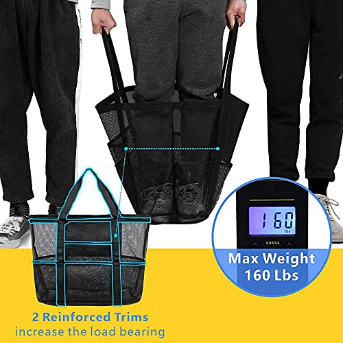 Foldable Mesh Beach Bag with 9-Pockets