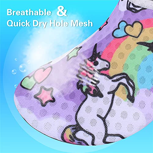 Purple Unicorn Girls Water Barefoot Beach Socks