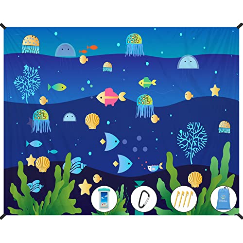 Sea Fish Lightweight Waterproof Sandproof Beach Blanket