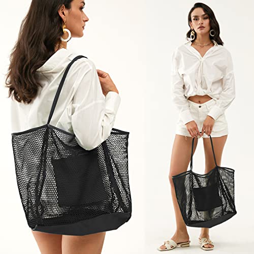 Mesh Beach Tote Womens Shoulder Handbag
