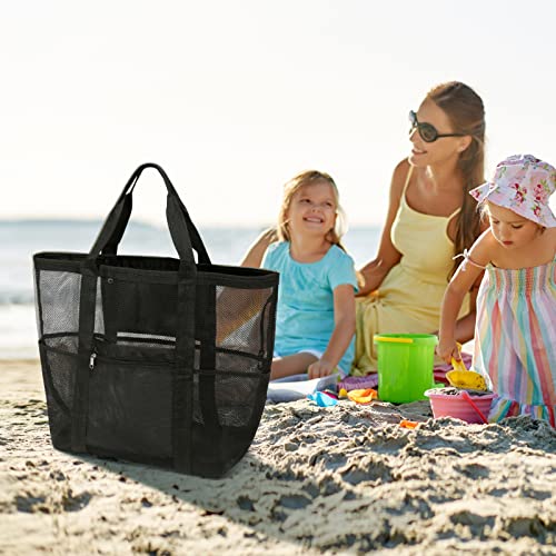 Foldable Mesh Beach Bag with 9-Pockets